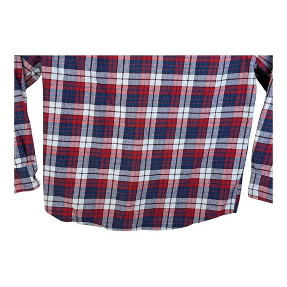 Vintage Big Mac Flannel Shirt Mens L Red Blue Plaid Outdoors Camping Barn Chore - Picture 7 of 13